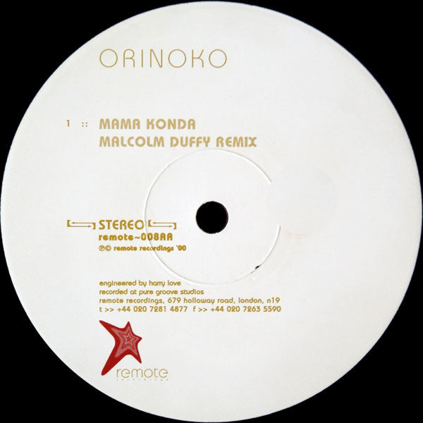 Orinoko - Mama Konda - VG+ 12" Single Record 2000 Remote Recordings UK Vinyl - Tribal House / Tech House - Shuga Records