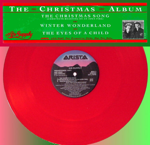 Air Supply – Selections From "The Christmas Album" - Mint- EP Record 1987 Arista USA Promo Red Vinyl - Pop / Holiday
