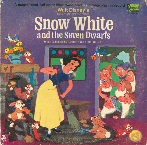 Ginny Tyler - Walt Disney Story And Songs From Snow White And The Seven Dwarfs (1962) - VG+ LP Record 1973 Disneyland USA Vinyl & Book - Children's / Story - Shuga Records