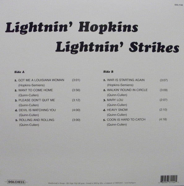 Lightnin' Hopkins - Lightnin' Strikes (1962) - New LP Record 2013 DOL Europe Vinyl - Electric Blues - Shuga Records