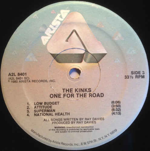 The Kinks - One For The Road - VG 2 LP Record 1980 Arista USA Original Vinyl - Pop Rock / Garage Rock - Shuga Records