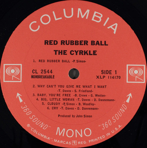 The Cyrkle - Red Rubber Ball - VG+ LP Record 1966 Columbia USA Mono Vinyl - Pop Rock / Psychedelic Rock - Shuga Records