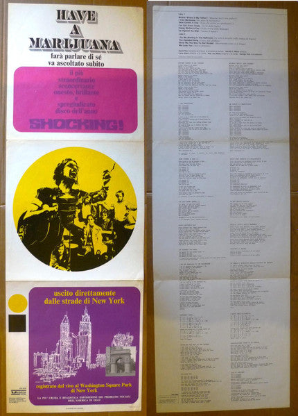 David Peel & The Lower East Side – Have A Marijuana - VG+ LP Record 1969 Vedette Italy Vinyl & Insert - Rock / Folk Rock / Psychedelic Rock - Shuga Records