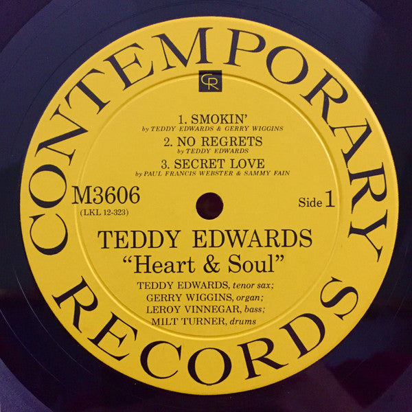 Teddy Edwards - Heart & Soul - VG LP Record (Low grade cover) 1962 Contemporary USA Mono Original Vinyl - Jazz / Soul-Jazz - Shuga Records
