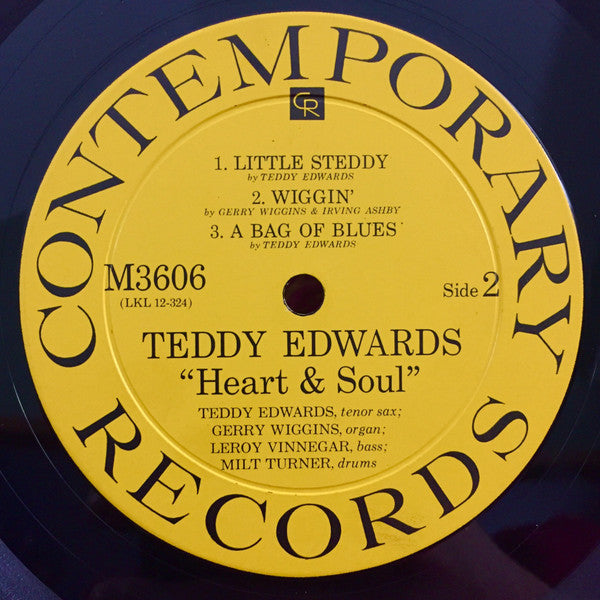 Teddy Edwards - Heart & Soul - VG LP Record (Low grade cover) 1962 Contemporary USA Mono Original Vinyl - Jazz / Soul-Jazz - Shuga Records