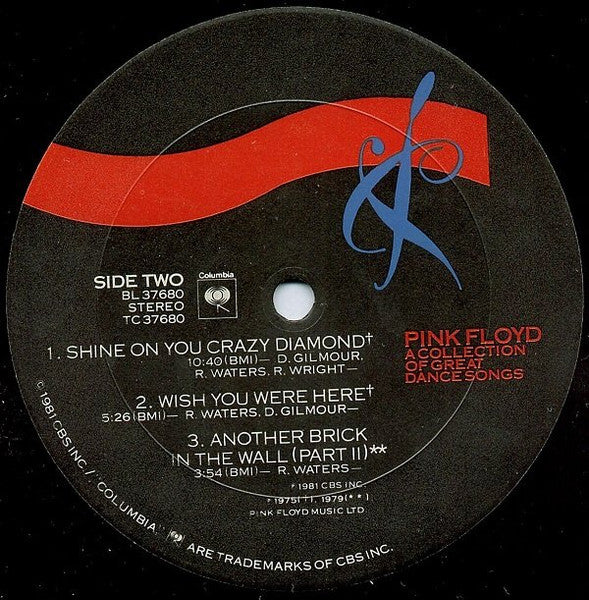 Pink Floyd ‎– A Collection Of Great Dance Songs - Mint- LP (VG+ cover) Record 1981 Columbia USA Original Vinyl - Classic Rock / Prog Rock - Shuga Records