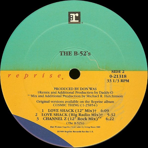 The B-52's - Love Shack - Mint- 12" Single Record 1989 Reprise USA Promo Vinyl - New Wave / Synth-pop