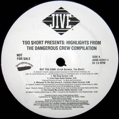 Too $hort - Highlights From The Dangerous Crew Compilation - Mint- EP Record 1995 Jive USA Promo Vinyl - Hip Hop - Shuga Records
