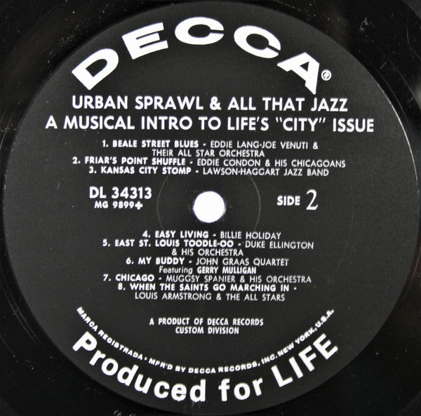 Various - Urban Sprawl & All That Jazz - VG+ LP Record 1965 Decca USA Vinyl & Insert - Jazz / Swing / Bop / Dixieland - Shuga Records