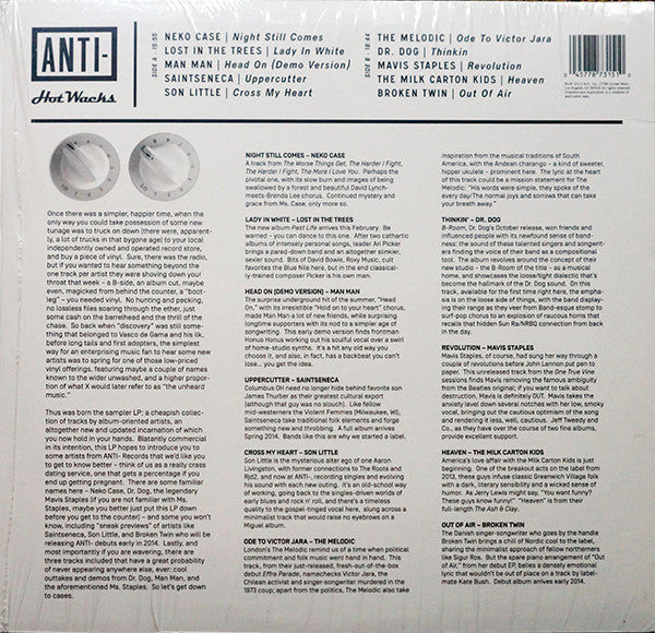 Various - Hot Wacks - New LP Record Store Day Black Friday 2013 Anti- USA RSD Vinyl - Rock / Pop / Soul - Shuga Records