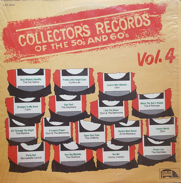 Various - Collector's Records Of The 50's And 60's Vol. 4 - VG+ LP Record 1976 Laurie USA Vinyl - Rock & Roll / Doo Wop / Pop / Soul - Shuga Records