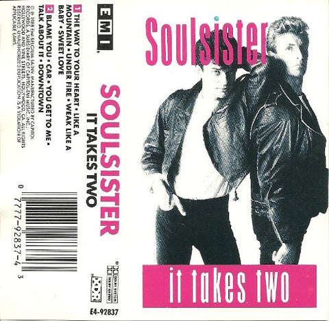 Soulsister – It Takes Two - Used Cassette 1988 EMI Tape - Soft Rock