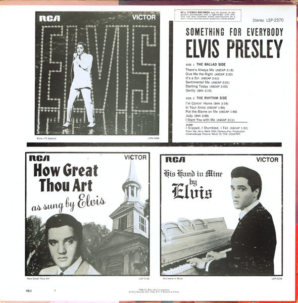 Elvis Presley - Something For Everybody (1964) - VG+ LP Record 1977 RCA USA Stereo Vinyl - Rock & Roll - Shuga Records