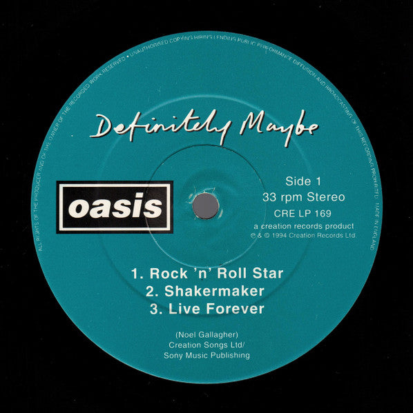 Oasis - Definitely Maybe - Mint- 2 LP Record 1994 Creation UK Original Damont Pressing Vinyl - Alternative Rock / Britpop / Indie Rock - Shuga Records