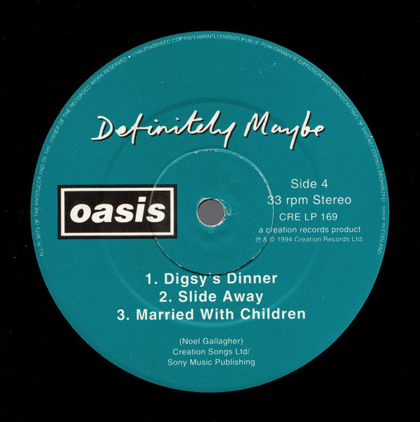 Oasis - Definitely Maybe - Mint- 2 LP Record 1994 Creation UK Original Damont Pressing Vinyl - Alternative Rock / Britpop / Indie Rock - Shuga Records