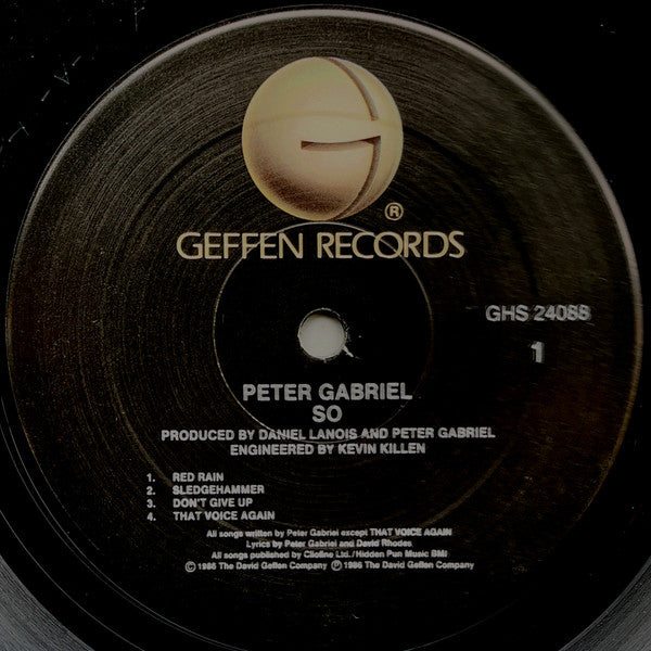 Peter Gabriel - So - VG+ LP Record 1986 Geffen USA Original Vinyl - Pop Rock / Art Rock - Shuga Records
