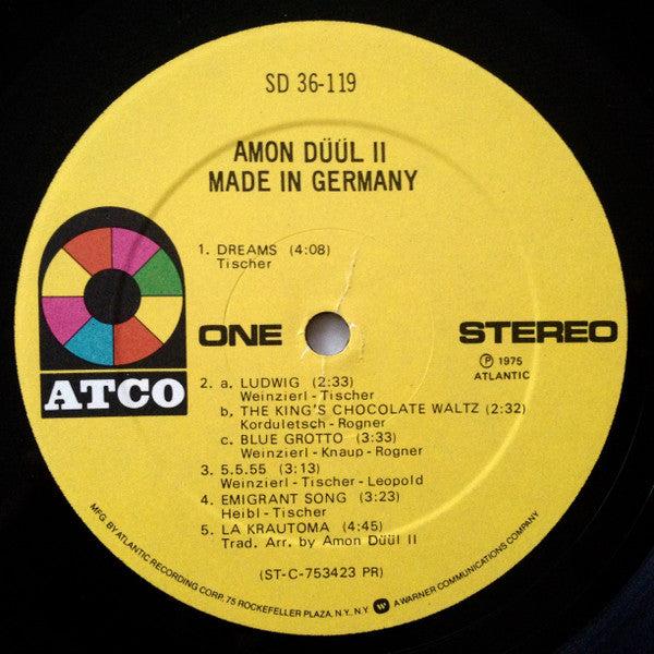 Amon Düül II – Made In Germany - VG+ LP Record 1975 ATCO USA Vinyl - Prog Rock - Shuga Records