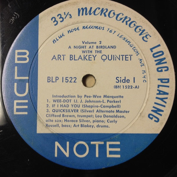 Art Blakey Quintet – A Night At Birdland, Volume 2 - VG+ LP Record 1956 Blue Note USA Mono Original Vinyl - Jazz / Hard Bop - Shuga Records