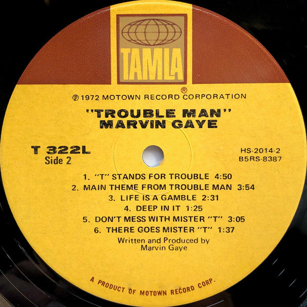 Marvin Gaye - Trouble Man - VG+ LP Record 1972 Tamla USA Original Vinyl - Soundtrack / Funk / Soul - Shuga Records