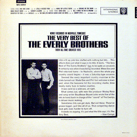 Everly Brothers - The Very Best Of The Everly Brothers - Mint- LP Record 1964 Warner USA Original Gold Vitaphonic Stereo Vinyl - Pop Rock / Rock & Roll - Shuga Records