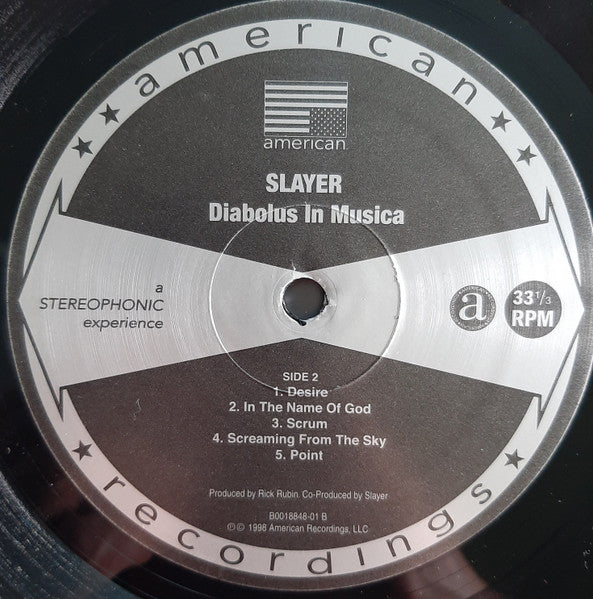 Slayer - Diabolus In Musica - New (opened to verify color) LP Record 2013 American 180 gram Vinyl - Thrash / Metal