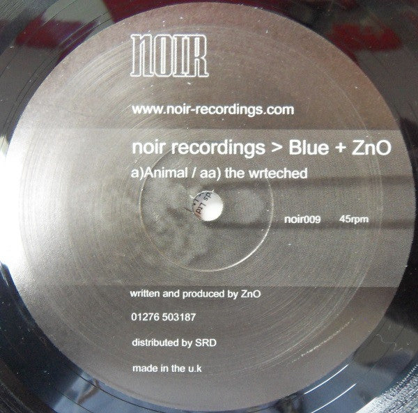 Blue / ZnO - Animal / The Wretched - New 12" Single Record 2003 Noir UK Vinyl - Drum n Bass - Shuga Records