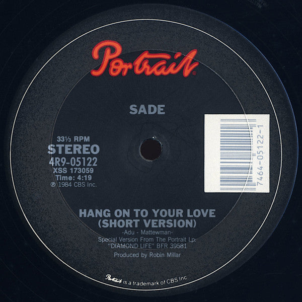 Sade - Hang On To Your Love (12" Version) - Mint- 12" Single Record 1984 Portrait USA Vinyl - Soul / Soul-Jazz / Smooth Jazz - Shuga Records
