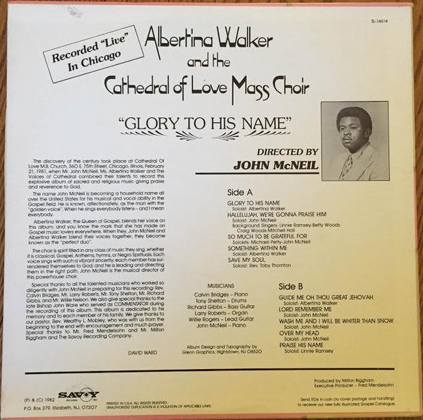 Albertina Walker And The Cathedral of Love Mass Choir - VG+ LP Record 1982 Savoy USA Vinyl - Gospel / Soul - Shuga Records