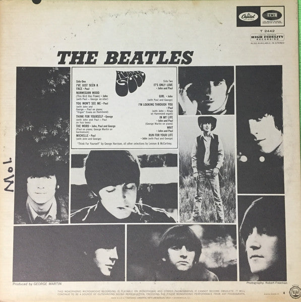 The Beatles - Rubber Soul - VG LP Record 1965 Capitol USA Mono Original Press Vinyl Rainbow Label - Pop Rock / Beat - Shuga Records