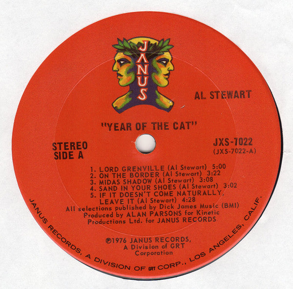 Al Stewart - Year Of The Cat - VG+ LP Record 1976 Janus USA Vinyl - Pop Rock / Classic Rock - Shuga Records