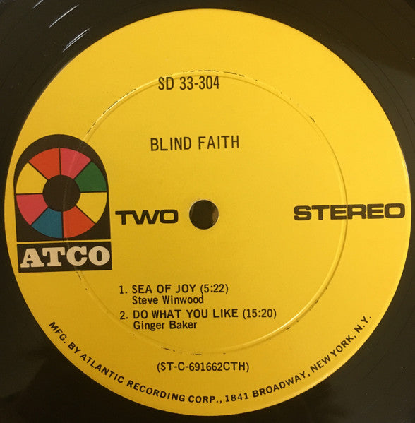 Blind Faith - Blind Faith - VG+ LP Record 1969 ATCO USA Original Vinyl (Terre Haute) - Psychedelic Rock / Blues Rock - Shuga Records