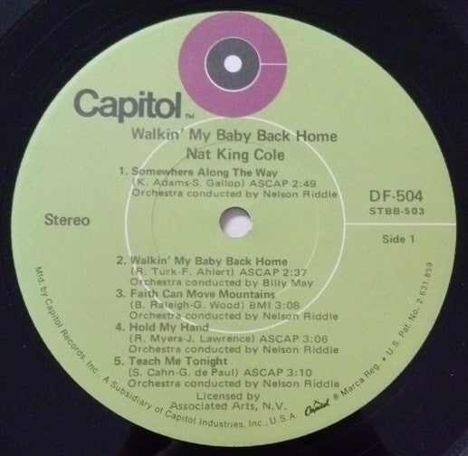 Nat King Cole - Walkin' My Baby Back Home / A Blossom Fell - VG+ 2 LP Record 1970 Capitol USA Vinyl - Jazz / Swing / Vocal - Shuga Records