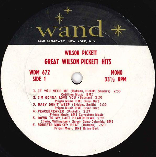 Wilson Pickett - Great Wilson Pickett Hits (1967) - VG LP Record 1967 Wand USA Vinyl - Soul / Funk - Shuga Records