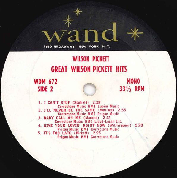 Wilson Pickett - Great Wilson Pickett Hits (1967) - VG LP Record 1967 Wand USA Vinyl - Soul / Funk - Shuga Records