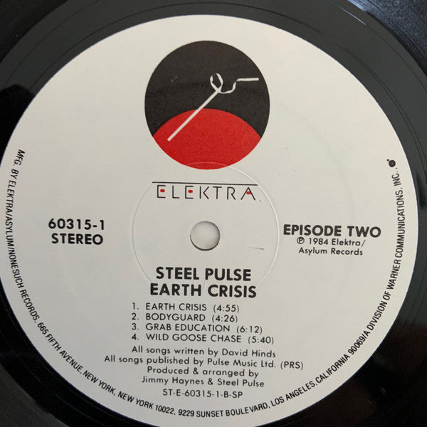 Steel Pulse - Earth Crisis - VG+ LP Record 1984 Elektra USA Original Vinyl - Reggae - Shuga Records
