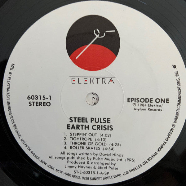 Steel Pulse - Earth Crisis - VG+ LP Record 1984 Elektra USA Original Vinyl - Reggae - Shuga Records