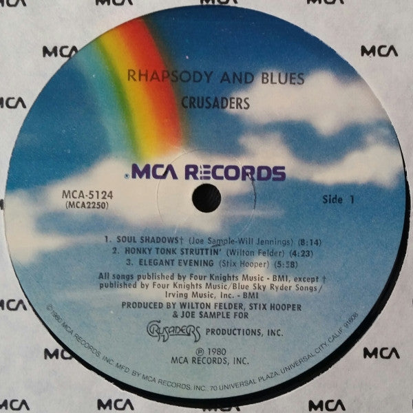 The Crusaders - Rhapsody And Blues - VG+ LP Record 1980 MCA USA Vinyl - Funk / Jazz-Funk / Smooth Jazz - Shuga Records