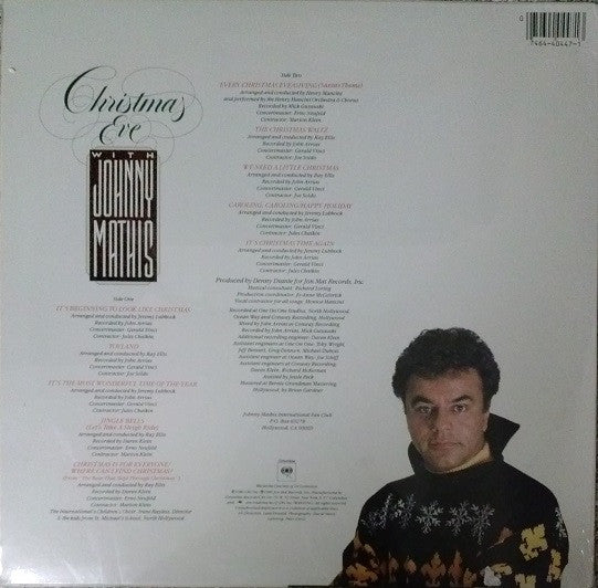 Johnny Mathis - Christmas Eve With Johnny Mathis - VG+ LP Record 1986 Columbia USA Vinyl - Holiday - Shuga Records