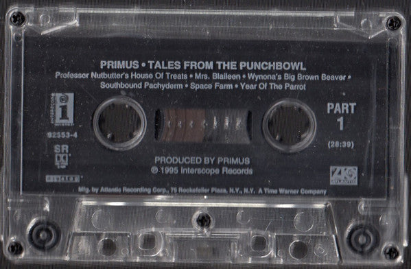 Primus - Tales From The Punchbowl - VG+ 1995 Cassette Interscope USA Original Tape - Alternative Rock / Funk Metal - Shuga Records
