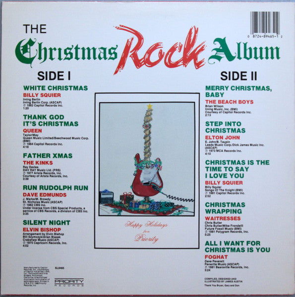 Various - The Christmas Rock Album - New LP Record 1986 PRI USA Original Vinyl - Holiday / Pop Rock - Shuga Records