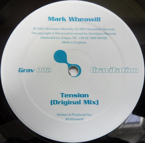 Mark Wheawill -Tension - New 12" Single Record 2001 Gravitation UK Vinyl - Progressive House