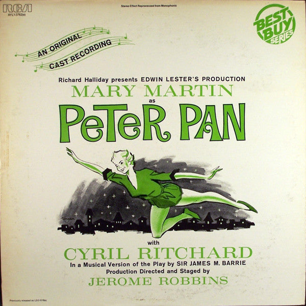 Mary Martin - Peter Pan (An Original Cast Recording 1954) - VG+ LP Record 1980 RCA USA Vinyl - Musical - Shuga Records