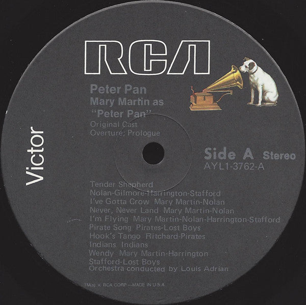 Mary Martin - Peter Pan (An Original Cast Recording 1954) - VG+ LP Record 1980 RCA USA Vinyl - Musical - Shuga Records