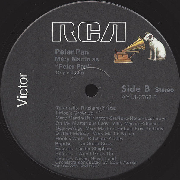 Mary Martin - Peter Pan (An Original Cast Recording 1954) - VG+ LP Record 1980 RCA USA Vinyl - Musical - Shuga Records