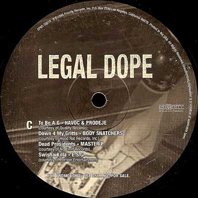 Various - Legal Dope - Mint- 2 LP Record 1995 Priority USA Promo Original Vinyl - Hip Hop / Gangsta - Shuga Records