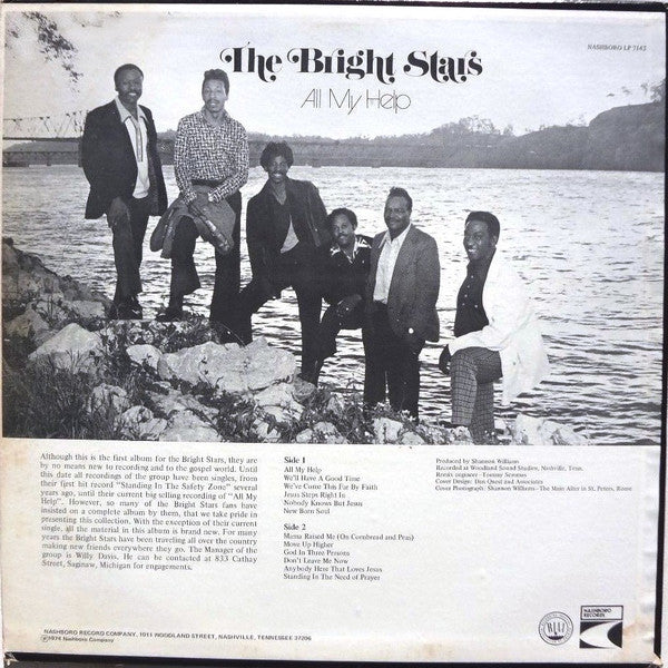 The Bright Stars - All My Help - VG+ LP Record 1974 Nashboro USA Original Vinyl - Gospel / Soul - Shuga Records