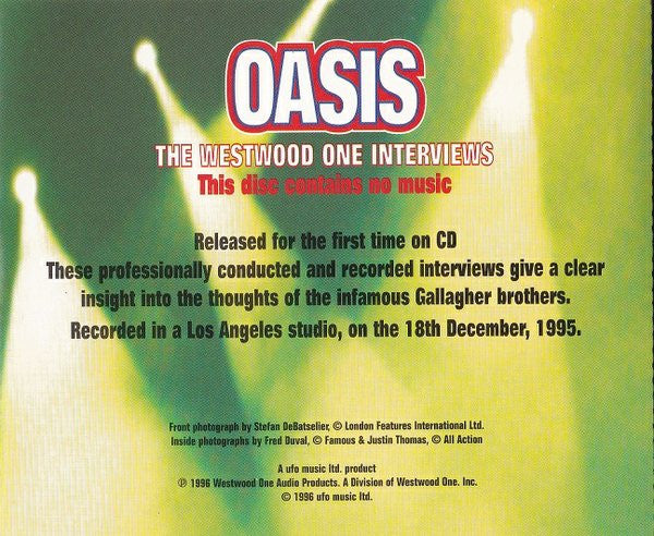 Oasis - The Westwood One Interviews - New Vintage CD 1996 UFO RARE - Non-Music / Interview - Shuga Records