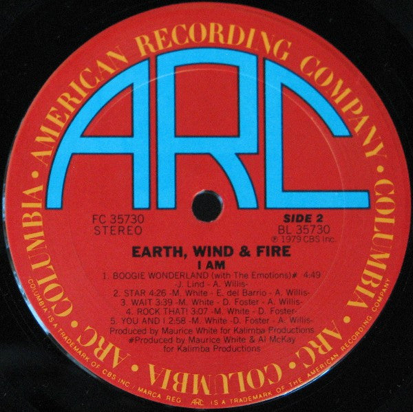 Earth, Wind & Fire - I Am - VG+ LP Record 1974 ARC Columbia Vinyl USA - Soul / Disco / Funk - Shuga Records