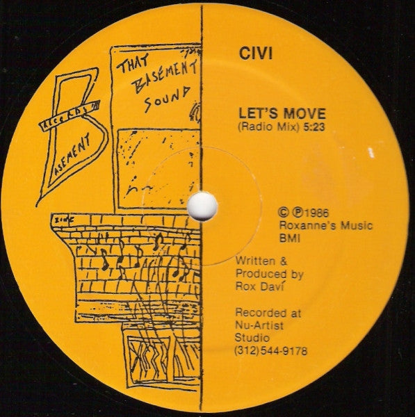 Civi – Let's Move - VG+ 12" Single Record 1986 Basement USA Vinyl - Chicago House - Shuga Records