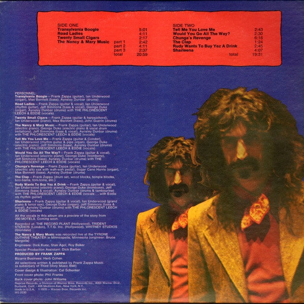 Frank Zappa - Chunga's Revenge - VG+ LP Record 1970 Bizarre Reprise USA Original Press Vinyl - Psychedelic Rock / Prog Rock / Avantgarde - Shuga Records